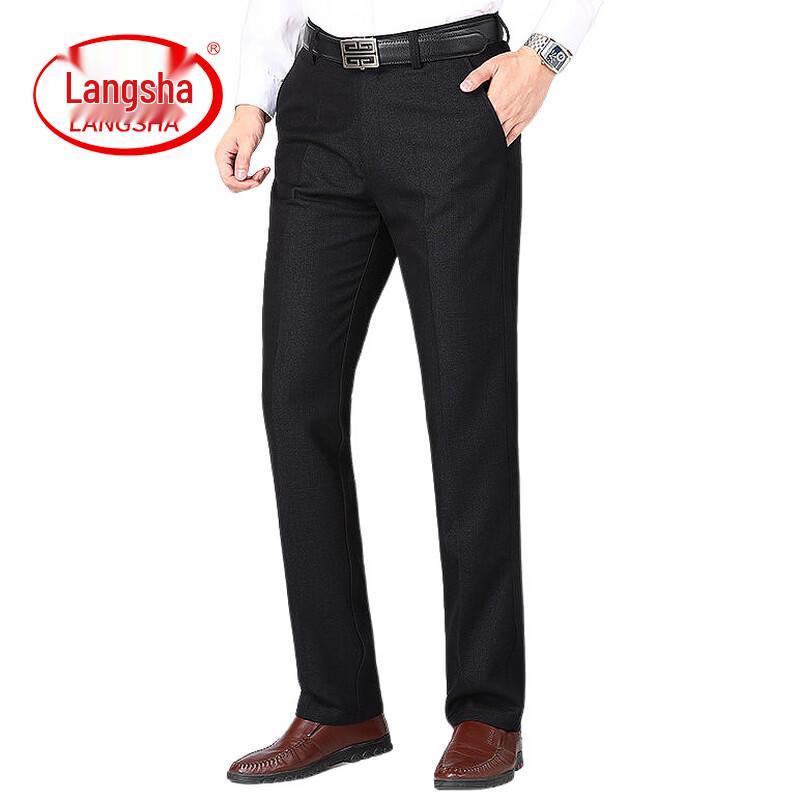 LangSha Men s Straight Fit Business Casual Trousers 30