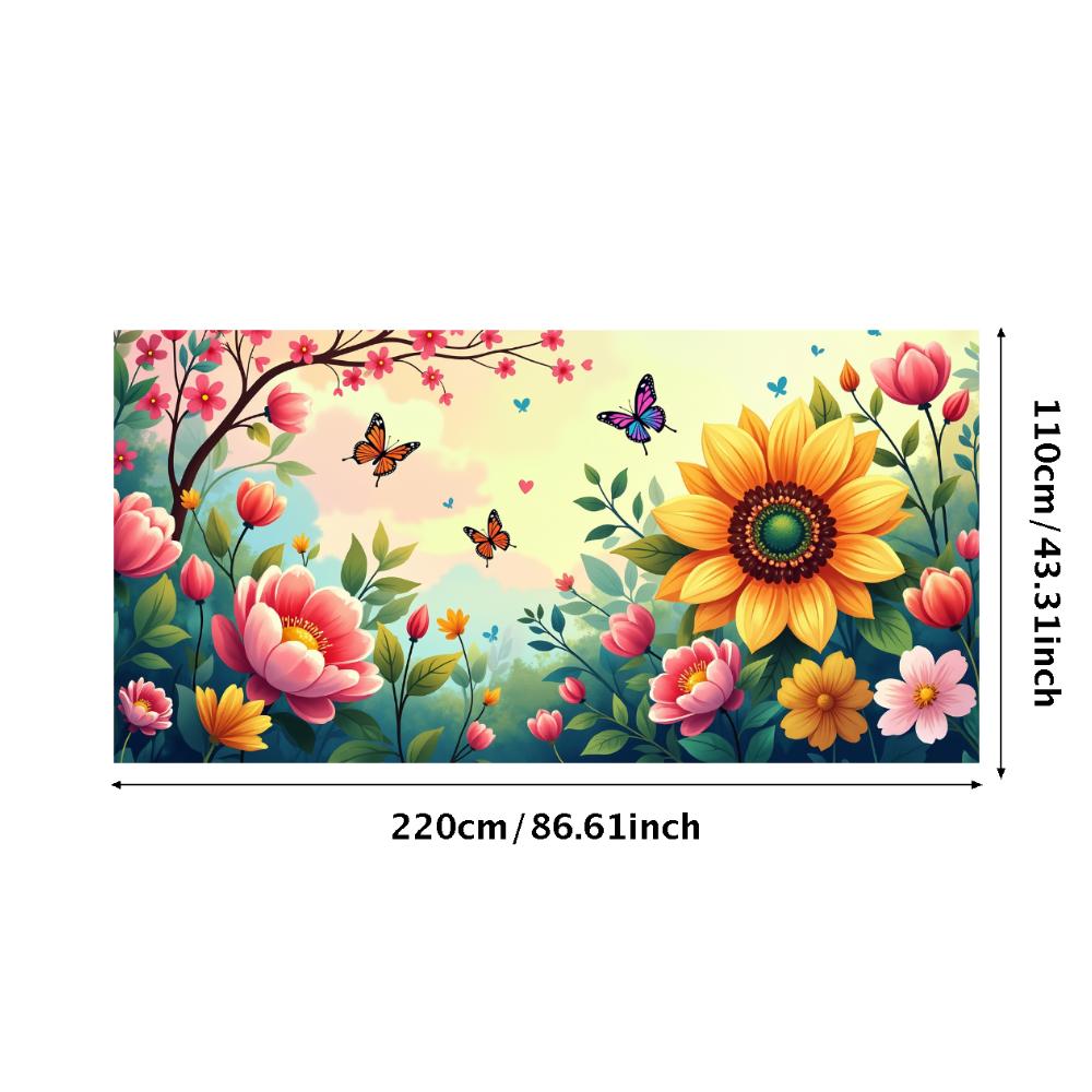Peony Rose Flower Banner Backdrop Spring Outing Wedding Decor Photography Background Party Decoration Event Photo Shoot Supplies