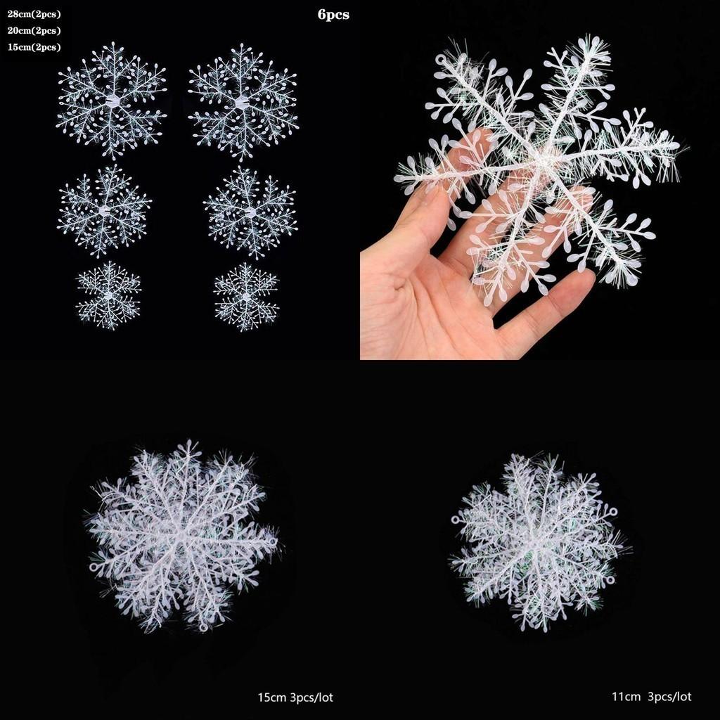 Elegant White Snowflake Christmas Tree Decoration Perfect For Holiday Party Supplies