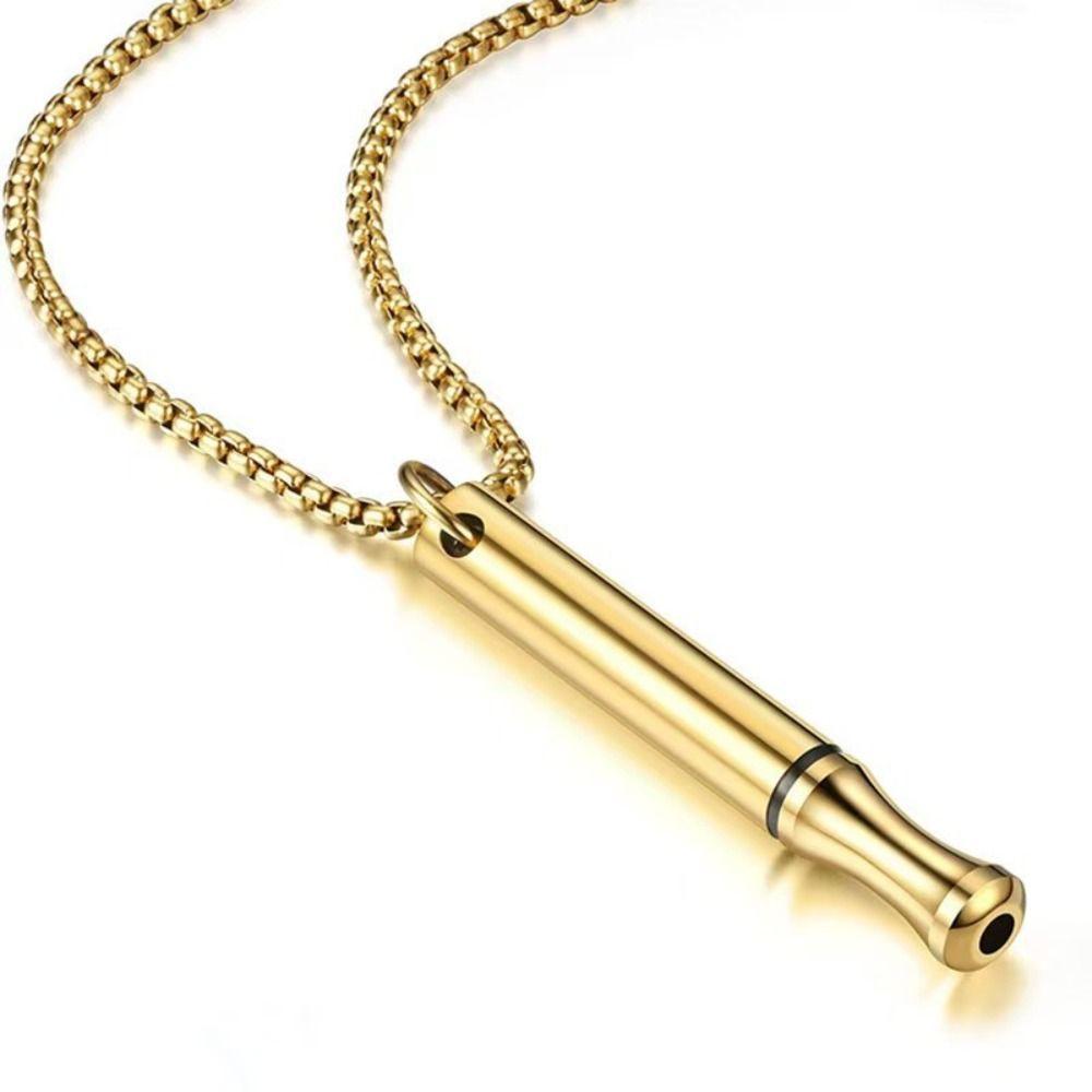 Stainless Steel Mindfulness Breathing Necklace Whistle Yoga Meditation Pendants Female Lady Girl