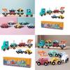 Wooden Animal Pattern Magnetic Car Building Block Children Puzzle Toy Set For Early Education And Cognitive Development