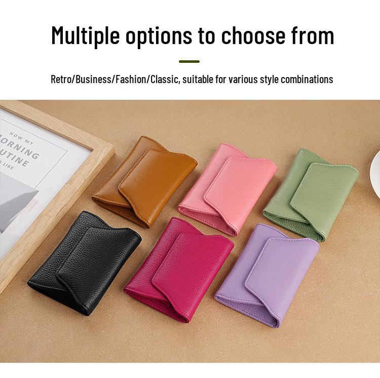 Porte-monnaie et porte-cartes en cuir de vachette japonais: Sac de Rangement Unisexe en Cuir Véritable