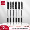 Deli Zestaw czarnych długopisów żelowych 0,5 mm