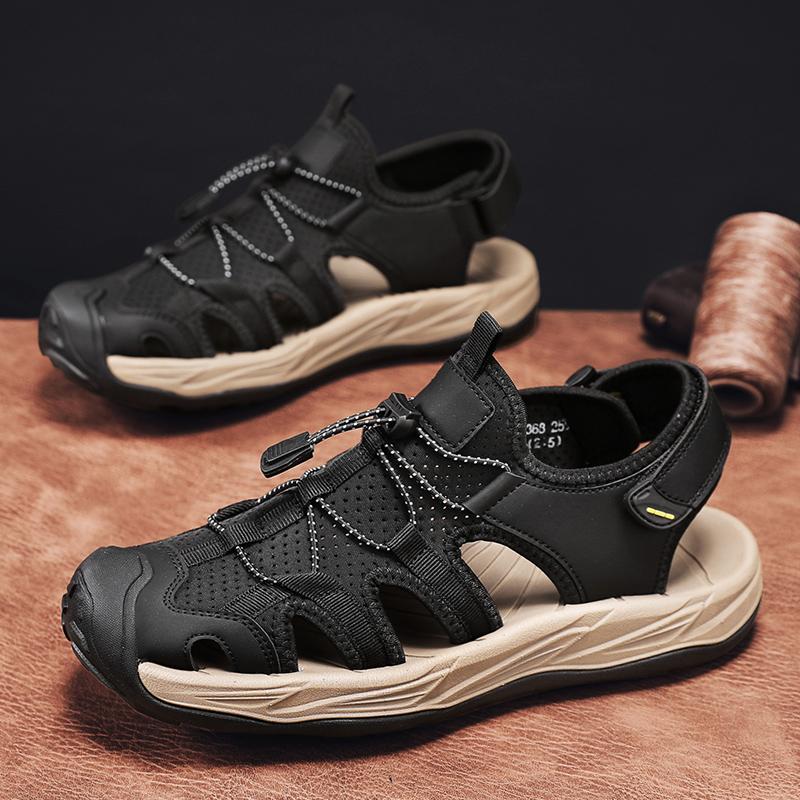 Summer Men's Plus Size Sandals Classic Outdoor Hiking Shoes Breathable Non-Slip Closed Toe Sandals Fashion Comfy Men Sport Shoes