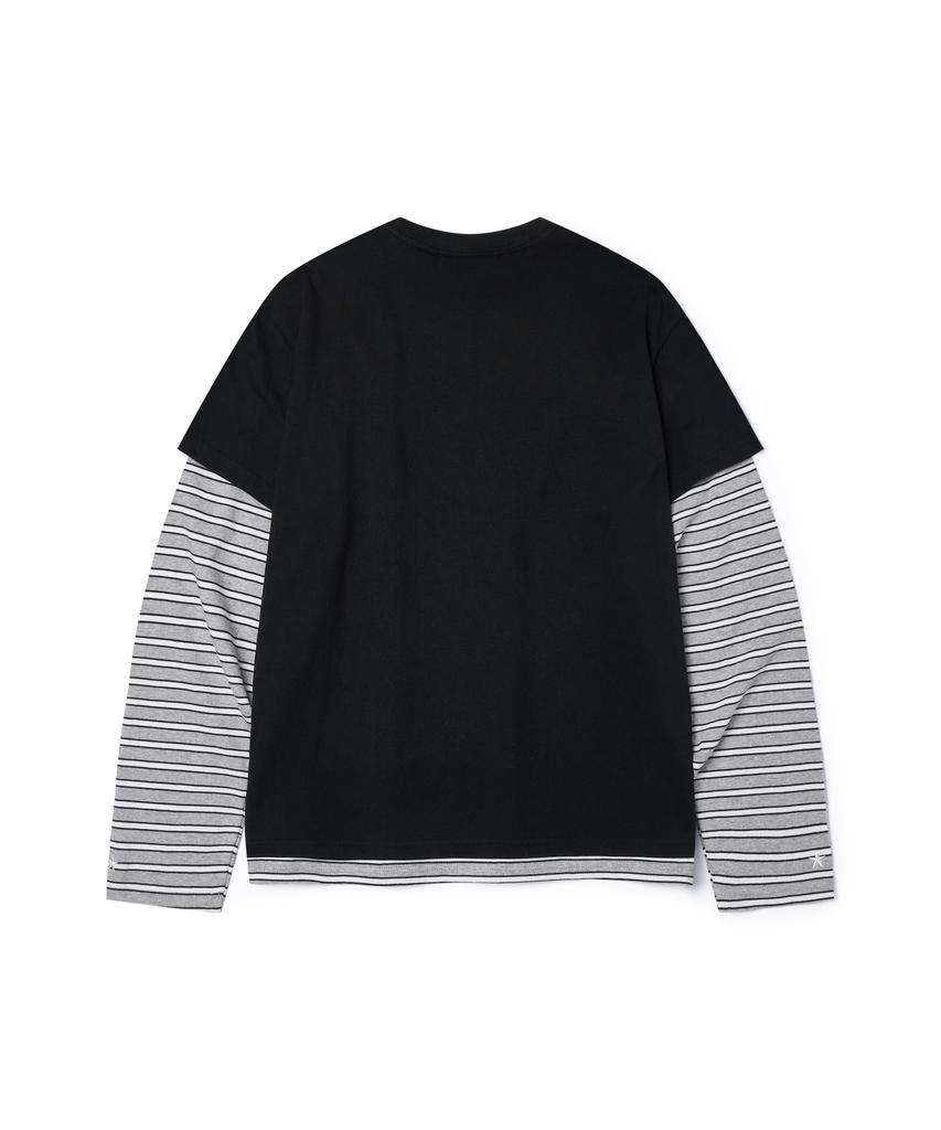 Lujeoseukeulleob Star Logo Applique Long Sleeve T-Shirt Black