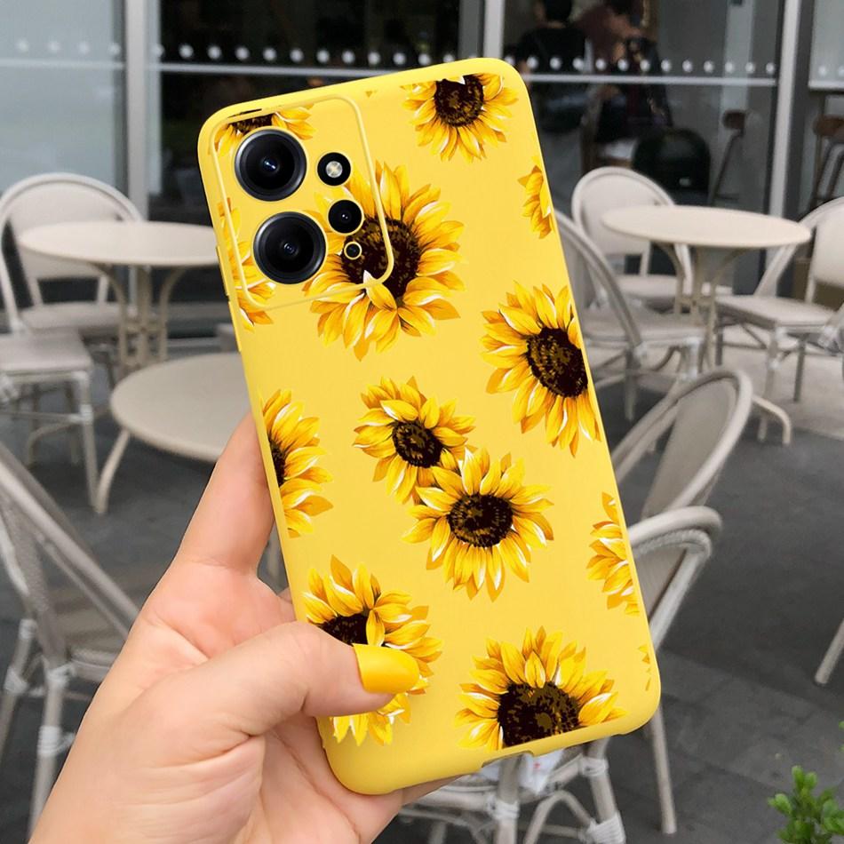 Case For Xiaomi Redmi Note 12 4G Note12 Pro Global Cute Sunflower Candy Color Soft Silicone Cover For Redmi Note 12 Pro 12Pro 5G