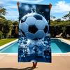 1 Stück Fußball-Mikrofaser-Badetuch - Leicht Schnelltrocknend Weich Geeignet für Fitnessstudio, Strand, Urlaub - Zeitgenössisch Geometrisch