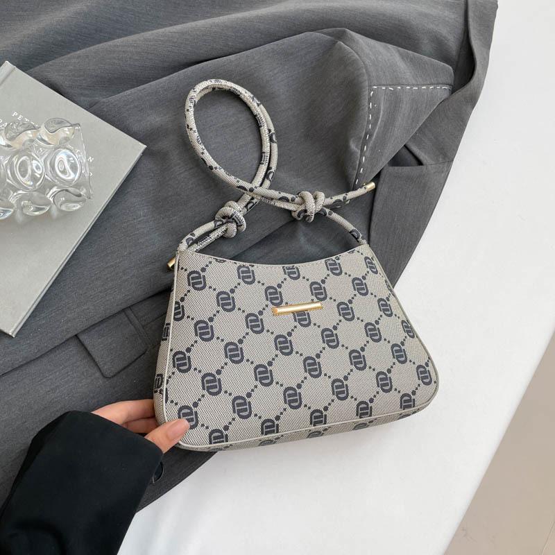 

Retro printed women s bag, handbag, high-end temperament atmosphere, shoulder underarm bag, messenger bag. сірий колір