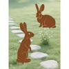 Iron Rabbit Garden Sculpture Lawn Decor Animal Ornament Yard Art Statue Easter Spring Gift Outdoor Metal Stakes Party Decoration