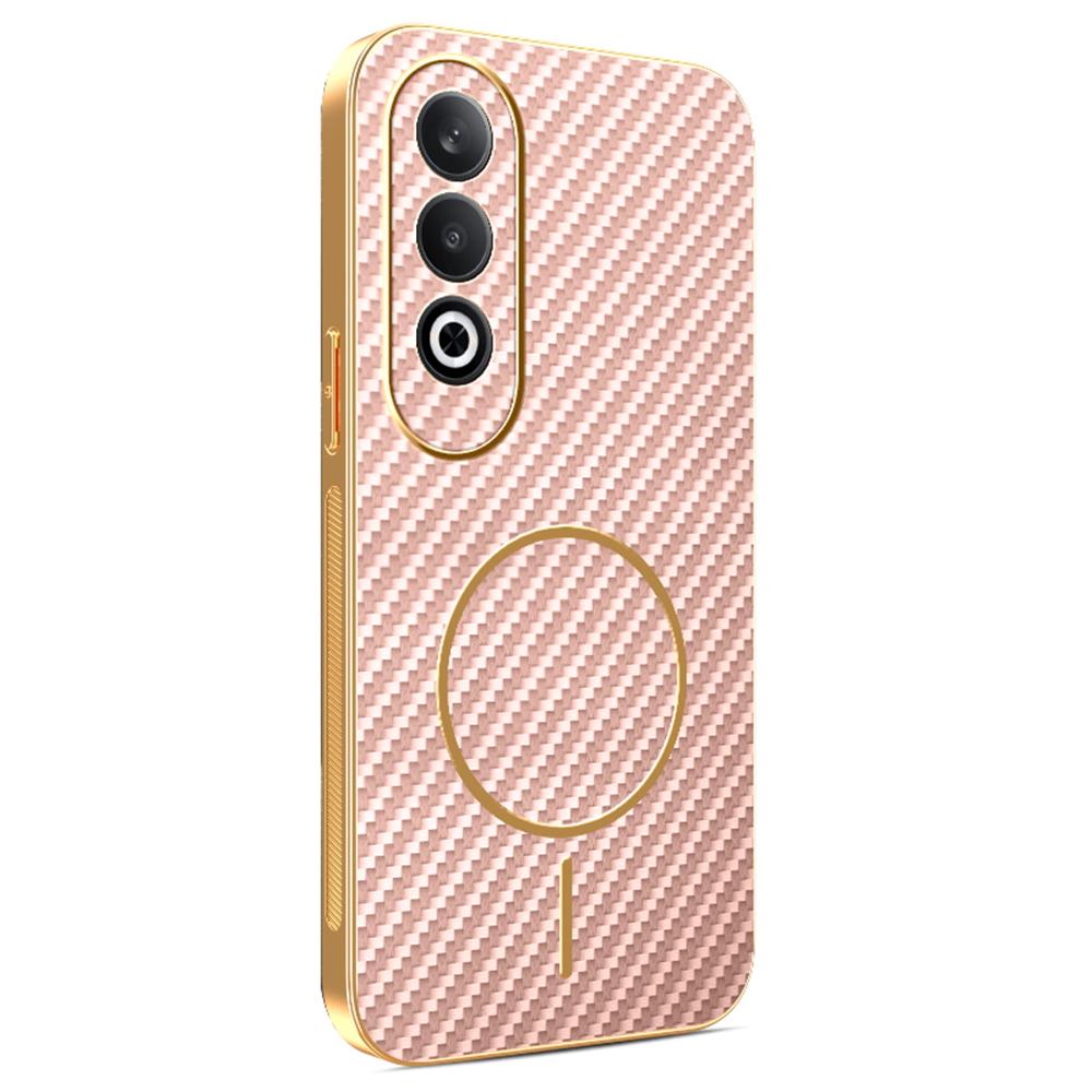 For OnePlus Nord CE4 5G/Oppo K12 Phone Case Carbon Fiber Textured Electroplated TPU Back Cover