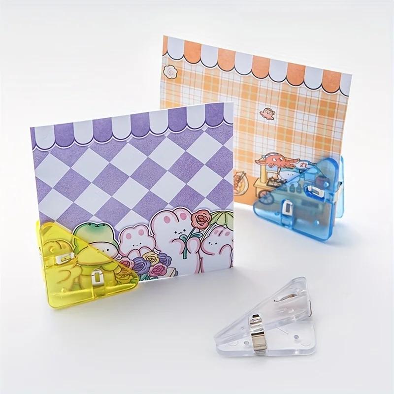 5/10pcs Triangle Clip Office Stationery Book Holder Paper Acrylic Pp Folder Storage Materials Bills Folder Desk Organizers