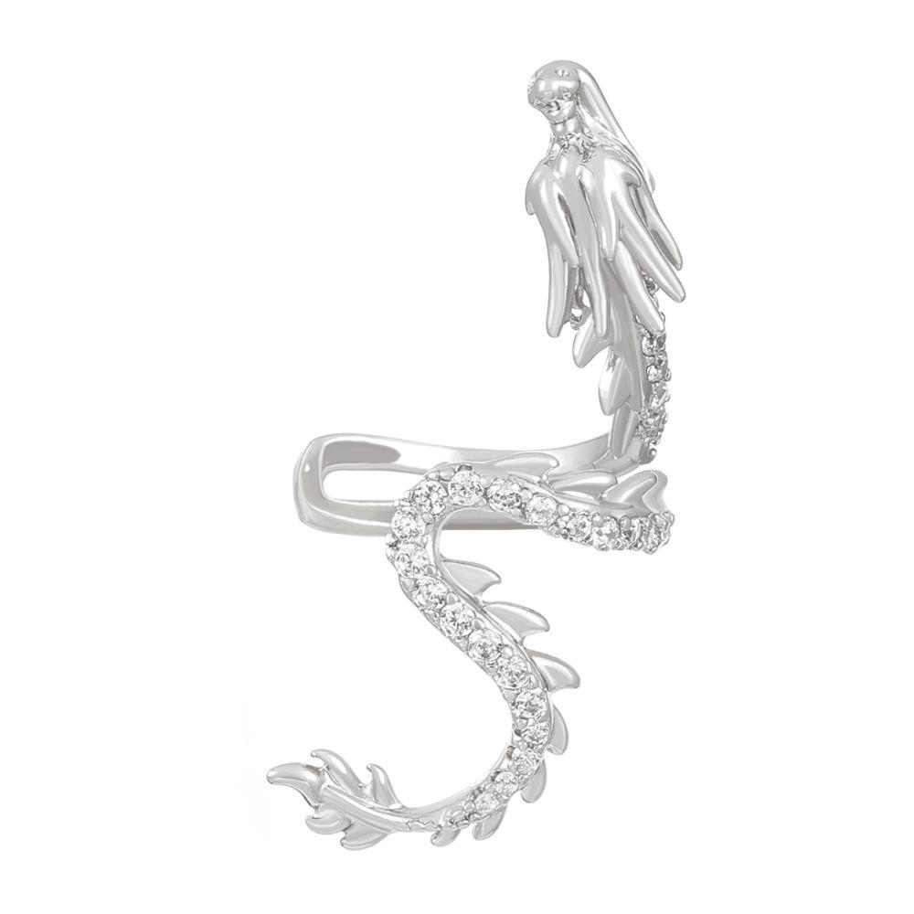Vintage Style Dragon Earrings Unique Design High-grade Metal Animal Shaped Ear Studs Punk Chinese Zodiac Earrings Friends Gift