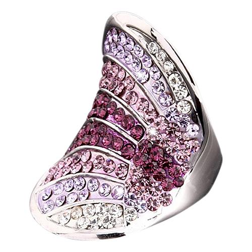 Sterling Women Korean Style Full Rhinestone Index Finger Ring