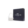 COACH Pouch Cross Grain Leather With Canvas Clutch Handbag, Shoulder Bag Small Women's White CJ797-CHK