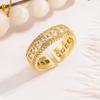 New Gold Square Rhinestone Ring: Luxurious & Unique Women's Hand Jewelry with a Distinct Design