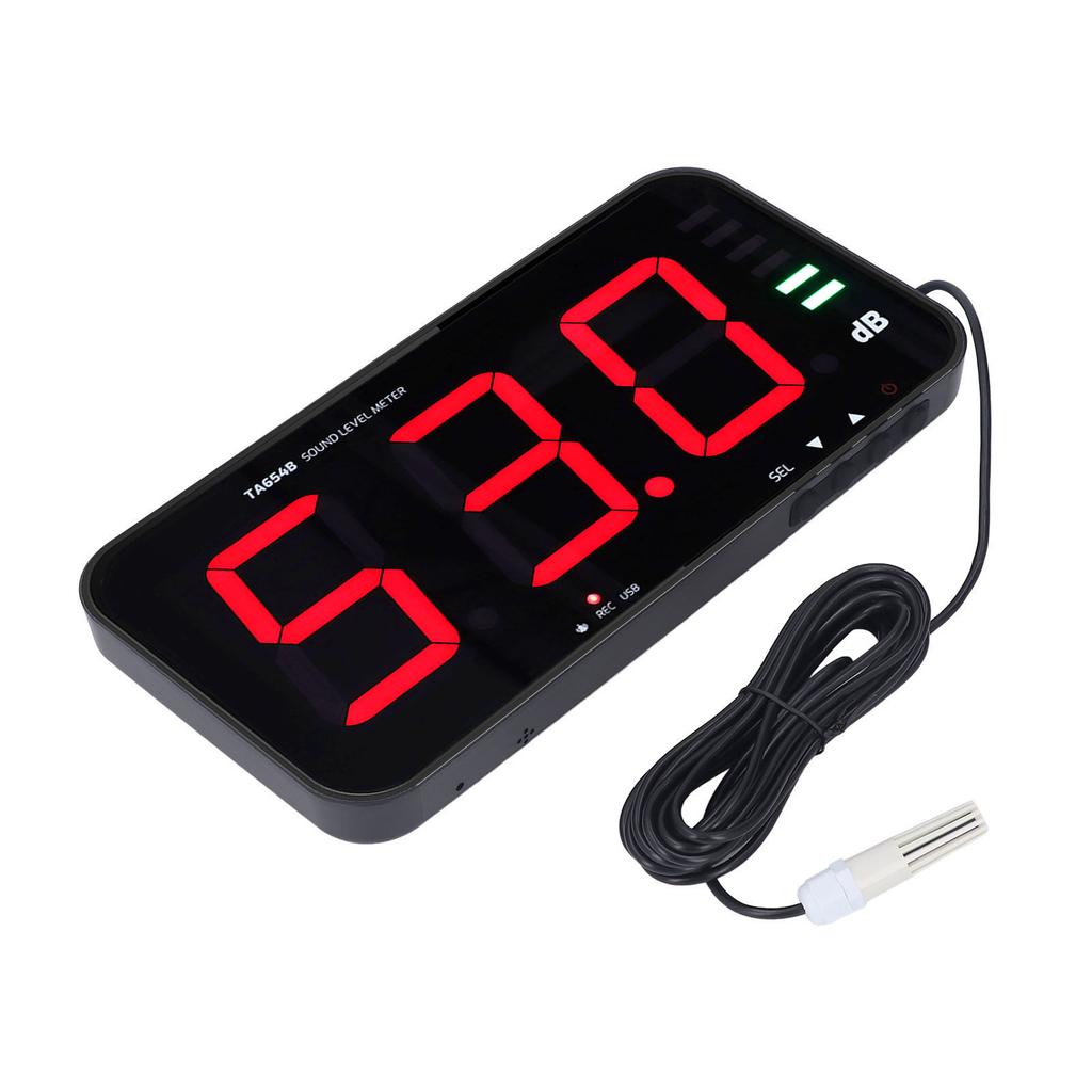 13in Screen Sound Level Meter Wall Hanging Digital Decibel Reader Environmental Noise Alarm TA654B