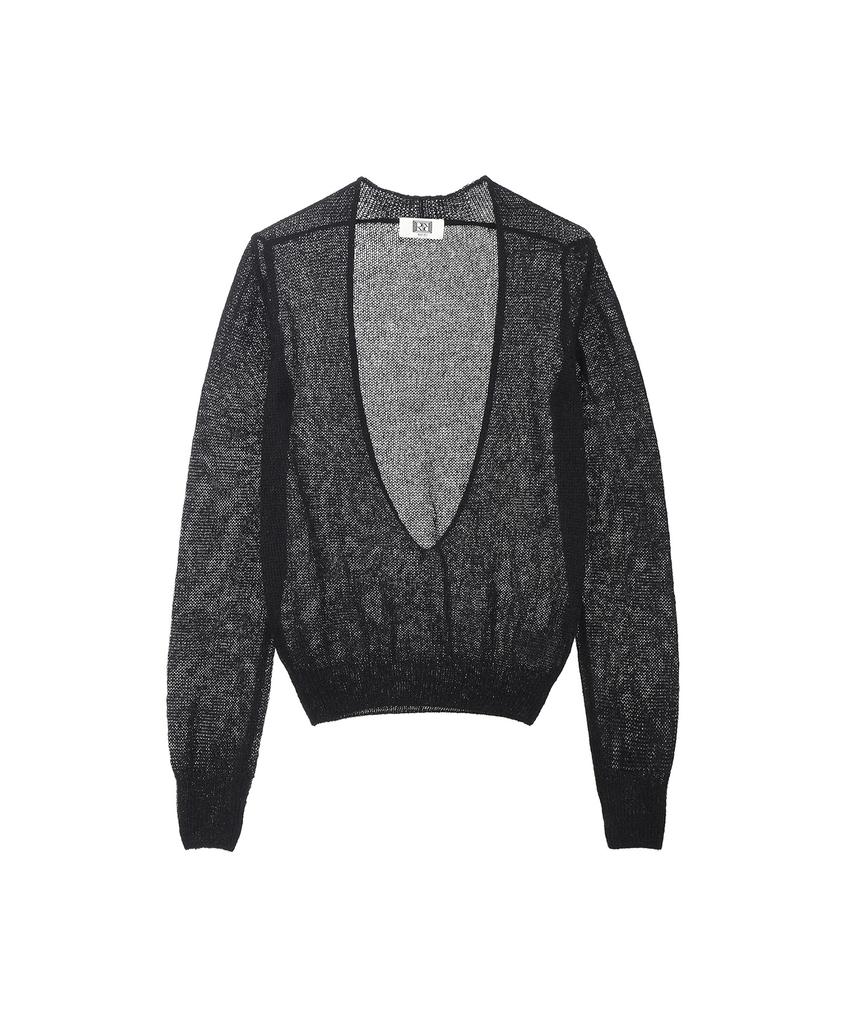 RENEJ Mohair Plunge Neck Knit
