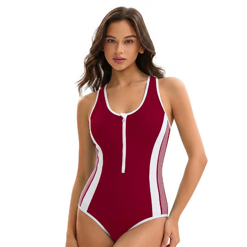 Sports Sleeveless Triangle Swimsuit Conservative Women's Sexy Backless Swimsuit