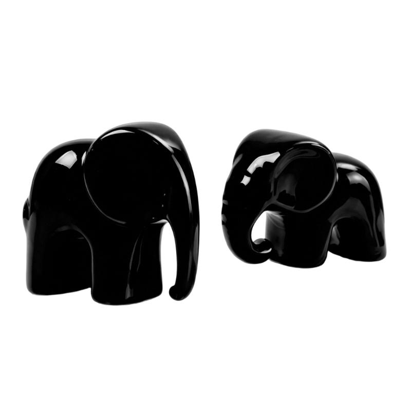 Ceramic Elephant Figurine Elephant Statues Animal Sculptures Collectibles Table Ornament for Home Office Decorations