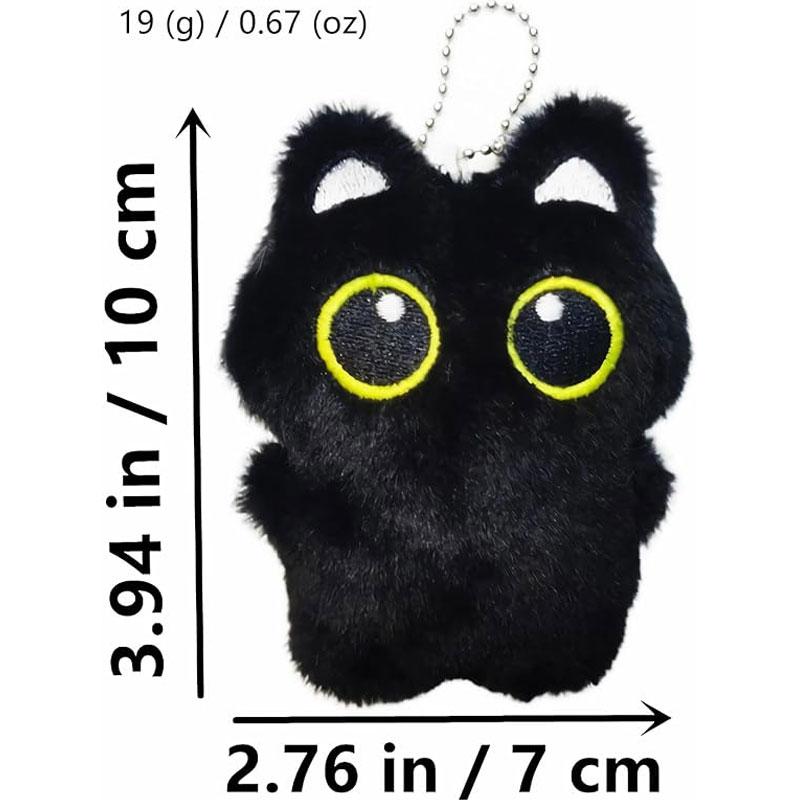 Cute Black Cat plush toy Small Doll Pendant 10 cm Keychain Cartoon Soft Animal Stuffed Doll Pendant Backpack Bag Decoration Gift