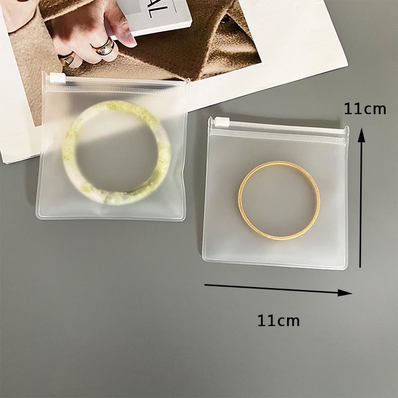 Non-yellowing, non-hardening frosted EVA zipper jewelry bags for earrings and bracelets
