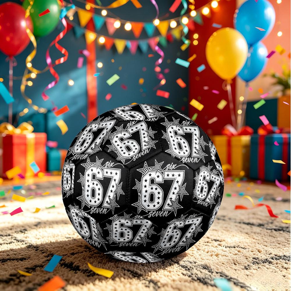 1pc Starry Number Theme Soccer Ball Football, Size 5, Lightweight PVC, Outdoor Training Soccer Ball,Gift C6554