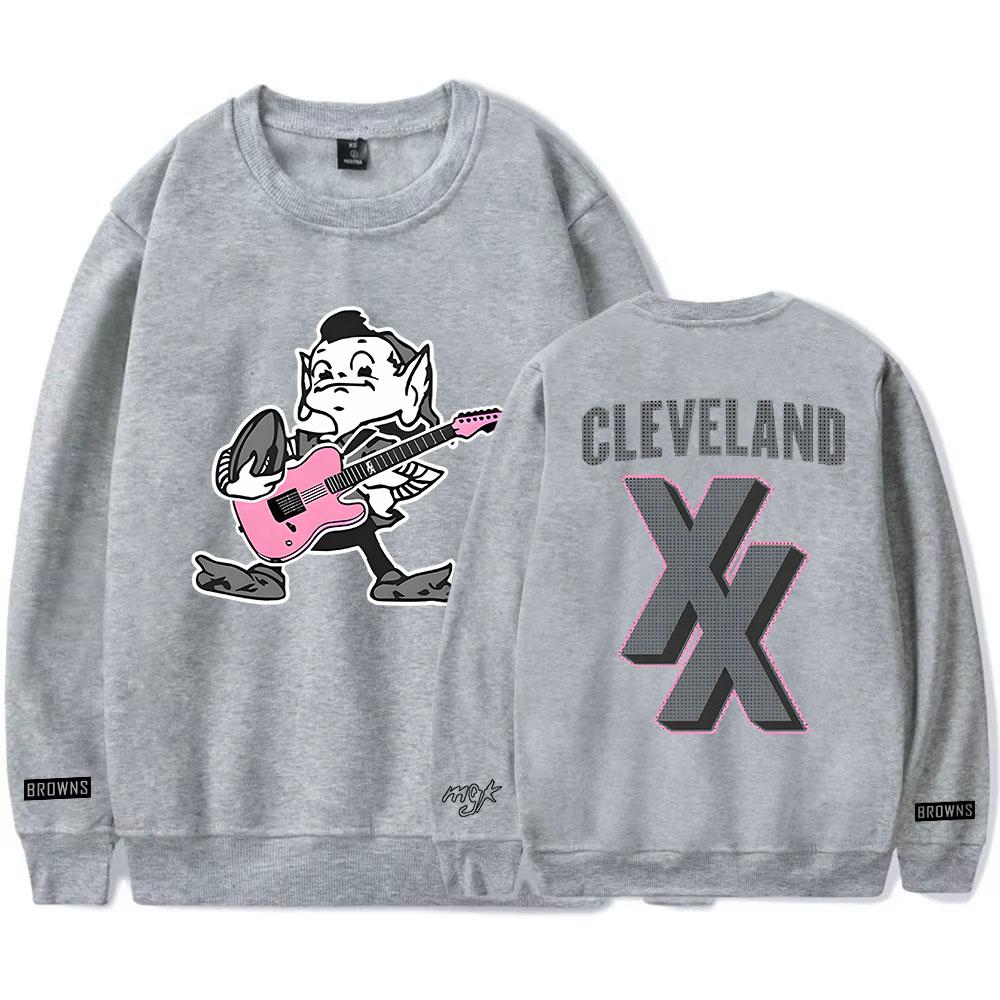 

Толстовки с круглым вырезом Mgk X Cleveland Browns, с длинным рукавом, модные флисовые пуловеры, повседневная уличная одежда унисекс, мужская женская одежда XXXL