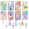8Sheets Princess Costume Assembly Puzzle Stickers Cartoon Series DIY Decals for Phone Laptop Luggage Skateboard Fun Gift