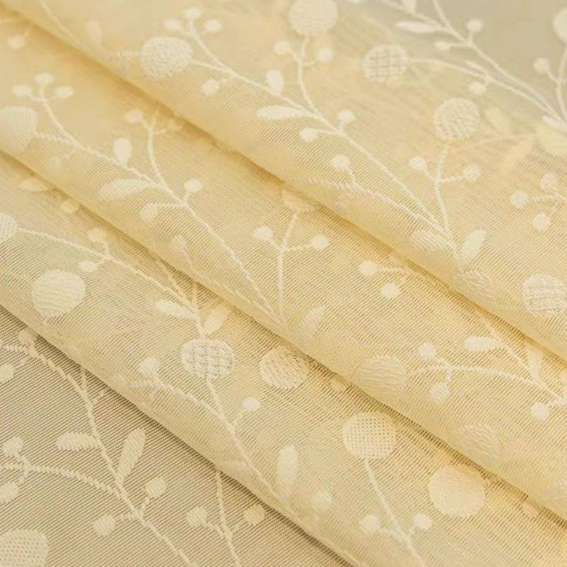 Light Luxury Gauze Curtain Living Room Balcony Curtain Bedroom Window Screen Blackout Pastoral Embroidery Bay Window White Yarn