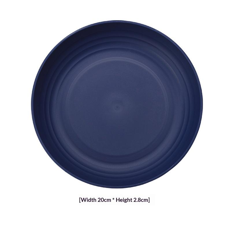 Durable Picnic Tableware Plates Set of 4 Reusable Plastic for Camping Outdoor Beach Barbecue Party