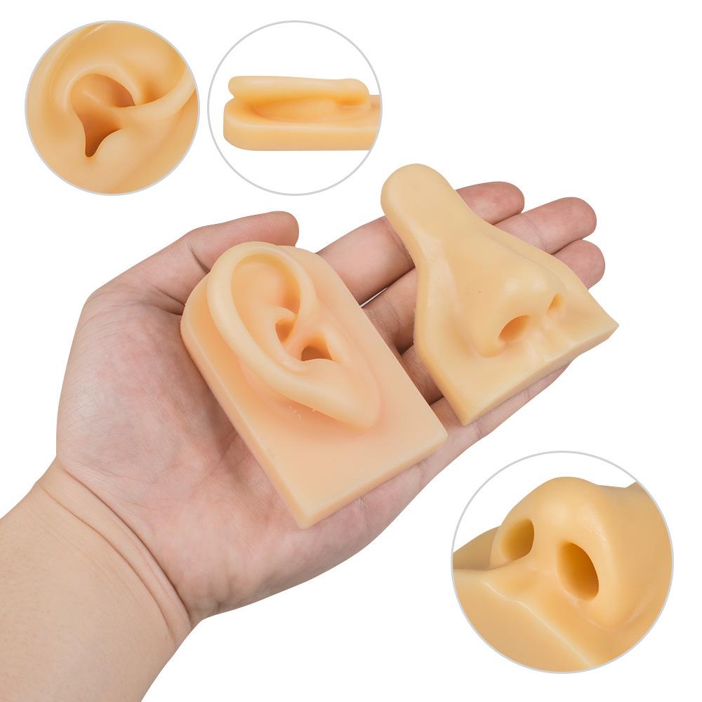 Silicone Ear Model for Light/Dark Skin Tones - Soft Ear Model for Ear Picking Practice