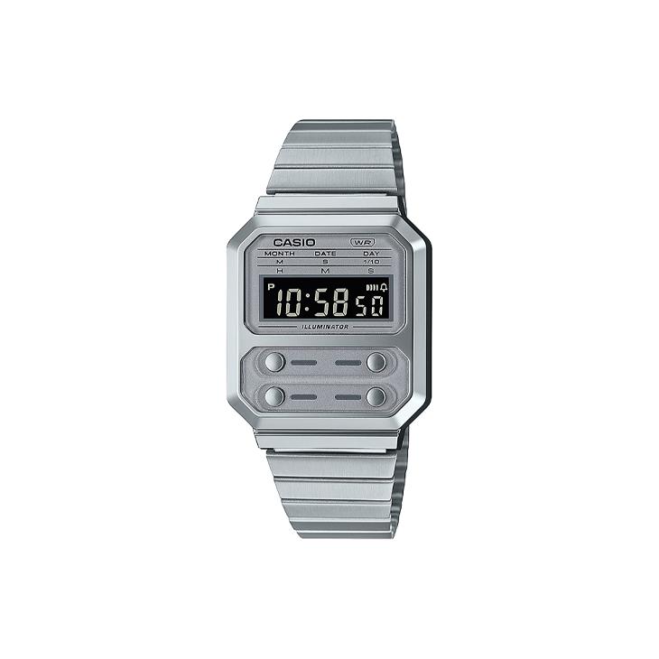 CASIO Unisex 33mm Silver Watch A100WE7BEF A100WE7BEF Silver Dial
