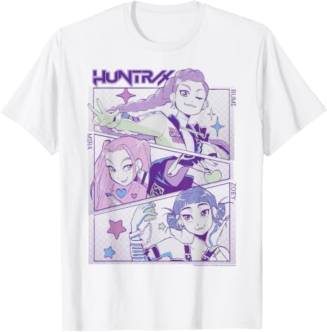 Kpop Demon Hunters Huntrix Cute Animated Panels T-Shirt