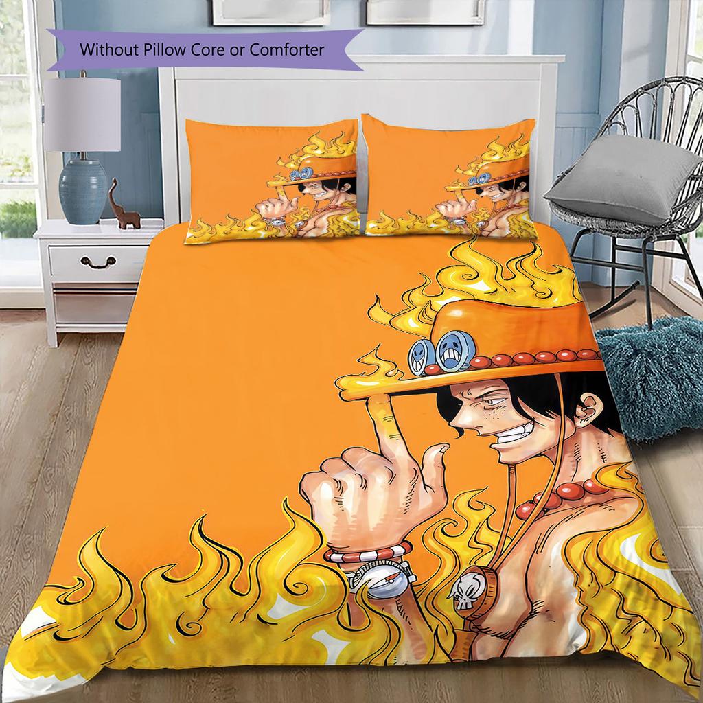 One Piece Pattern Bedding Quilt Set Quilt Cover Pillowcase Home Birthday Gift(1 * Duvet Cover + 2 * Pillowcase, Without Core)
