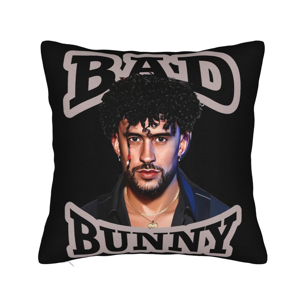 Singer Bad Bunny Pillowcase Doublesided Printing Polyester Cushion Cover Decorative Throw Pillow Case Cover Home