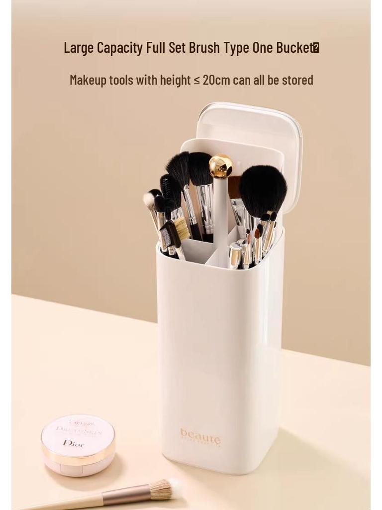 Automatic Lifting Makeup Brush & Lipstick Storage Tube - High-End Desktop Cosmetics Organizer