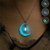 Womens Teen Girls Luminous Moon Necklace Moon Pendants Chain Choker Glow In The Dark Necklace Jewellery Gifts