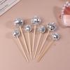 10Pcs 2/3CM Shiny Mirror Balls Cake Topper Cupcake Toppers With Wooden Sticks Birthday Wedding Dance Party Cake Decoration