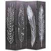 Folding Partition 160 X 170 Cm Feathers and White