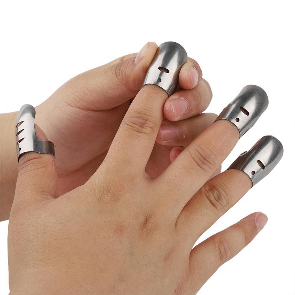4PCS Stainless Steel Finger Guard Protector Avoid Hurting for Cutting Slicing