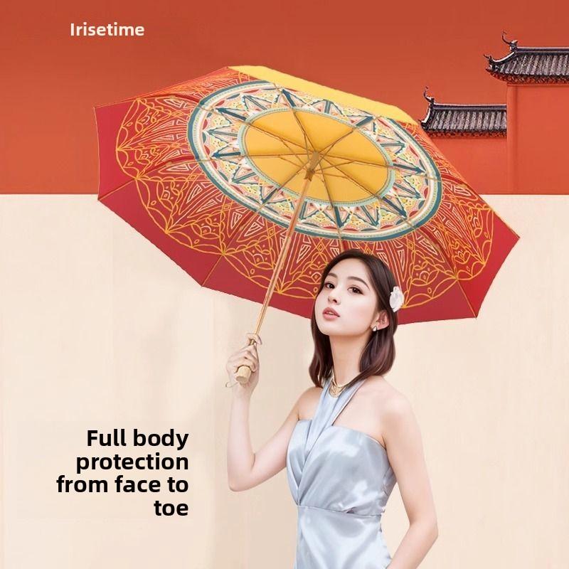 Chinese double-layer sun-protective umbrella, sun umbrella for shading and UV protection