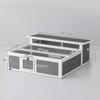 PawHut Two-Zone Tortoise House with Opening Bitumen and Mesh Roof Sections and Window, 113 X 106.5 X 44.5 Cm, Dark Grey