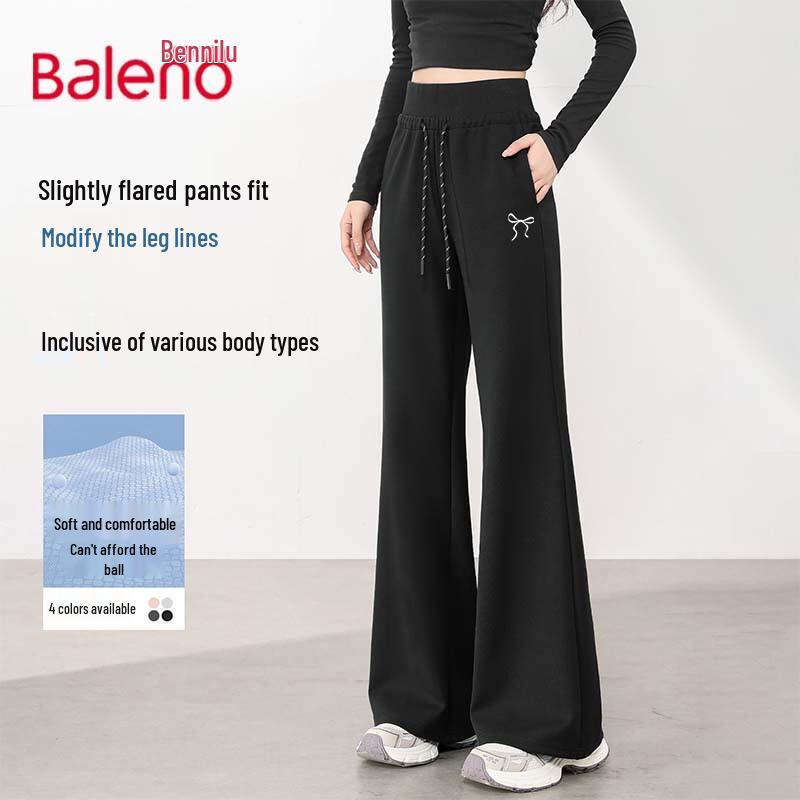 Baleno Women's High-Waist Flared Straight-Leg Drawstring Pants