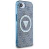 Etui Guess Iml Metal Glitter 4G Circle   Triangle Magsafe Do Iphone 16E Niebieski
