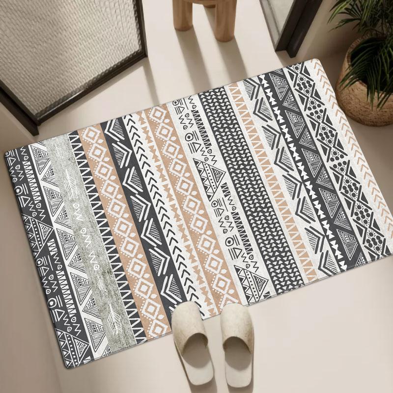 

Марокканский этнический геометрический узор коврик для унитаза пена с эффектом памяти с нескользящей основой водопоглощающий для входа в душ кухня 80x120cm