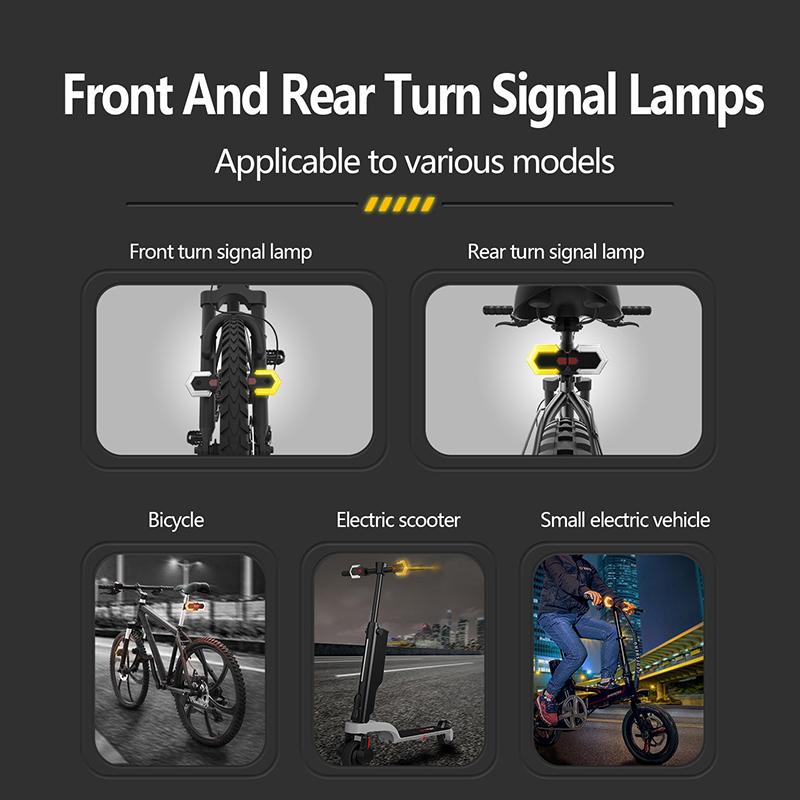 Bike Turn Signal Light Smart Wireless Remote Control with Horn Bike Front and Rear Light for Electric Vehicle Cycling Safety Warning Light
