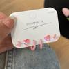 3Pair/Set Korean Pink Heart Butterfly Flower Stud Earrings For Women Girls Sweet Cute Small Circle Piercing Earrings Set Jewelry