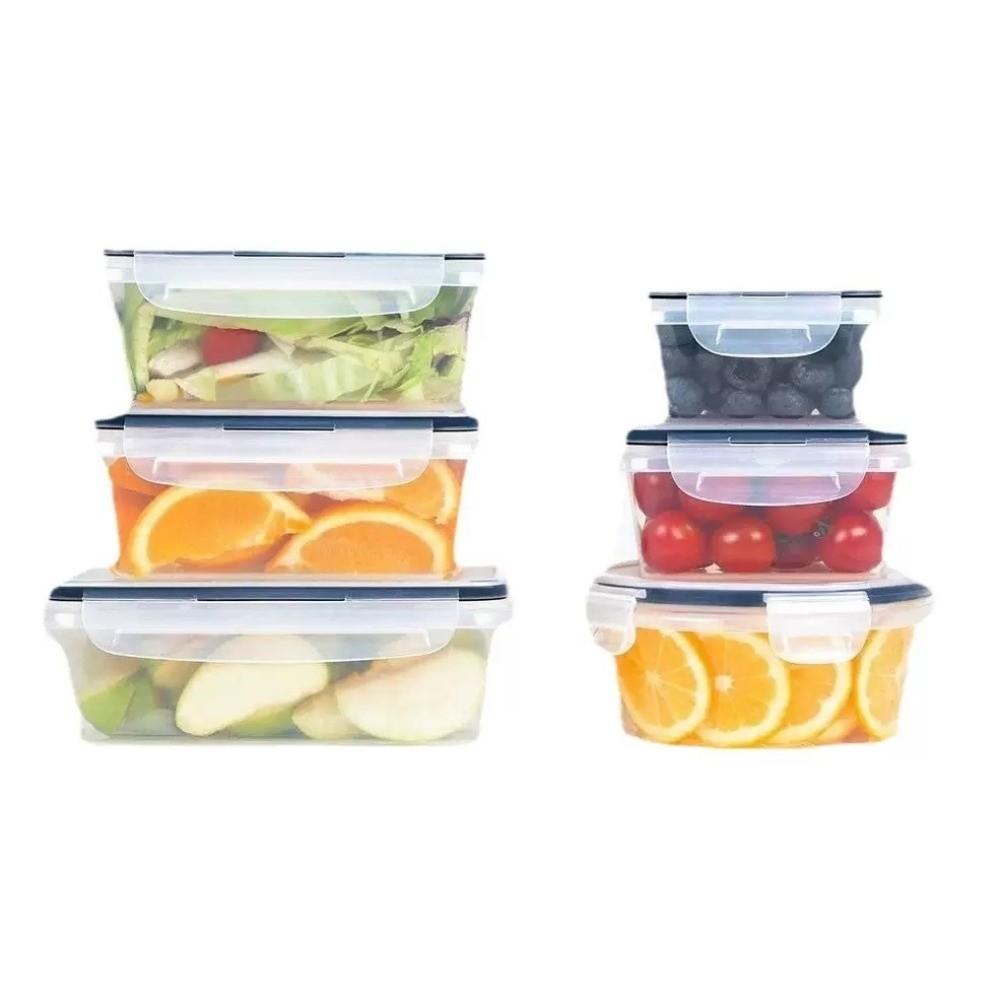 Transparent Airtight Food Containers Snap Lids Sealed Food Storage Containers Stackable Leakproof Refrigerator Storage Box