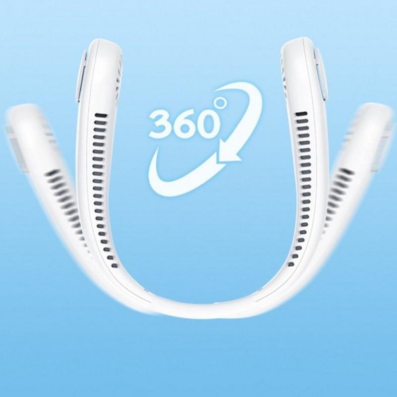 Fan Long Battery Neck Portable Fan No Bladeless Hanging Neck Rechargeable Air Cooler 3 Speed Mini Summer Sport Fan 1200mAh