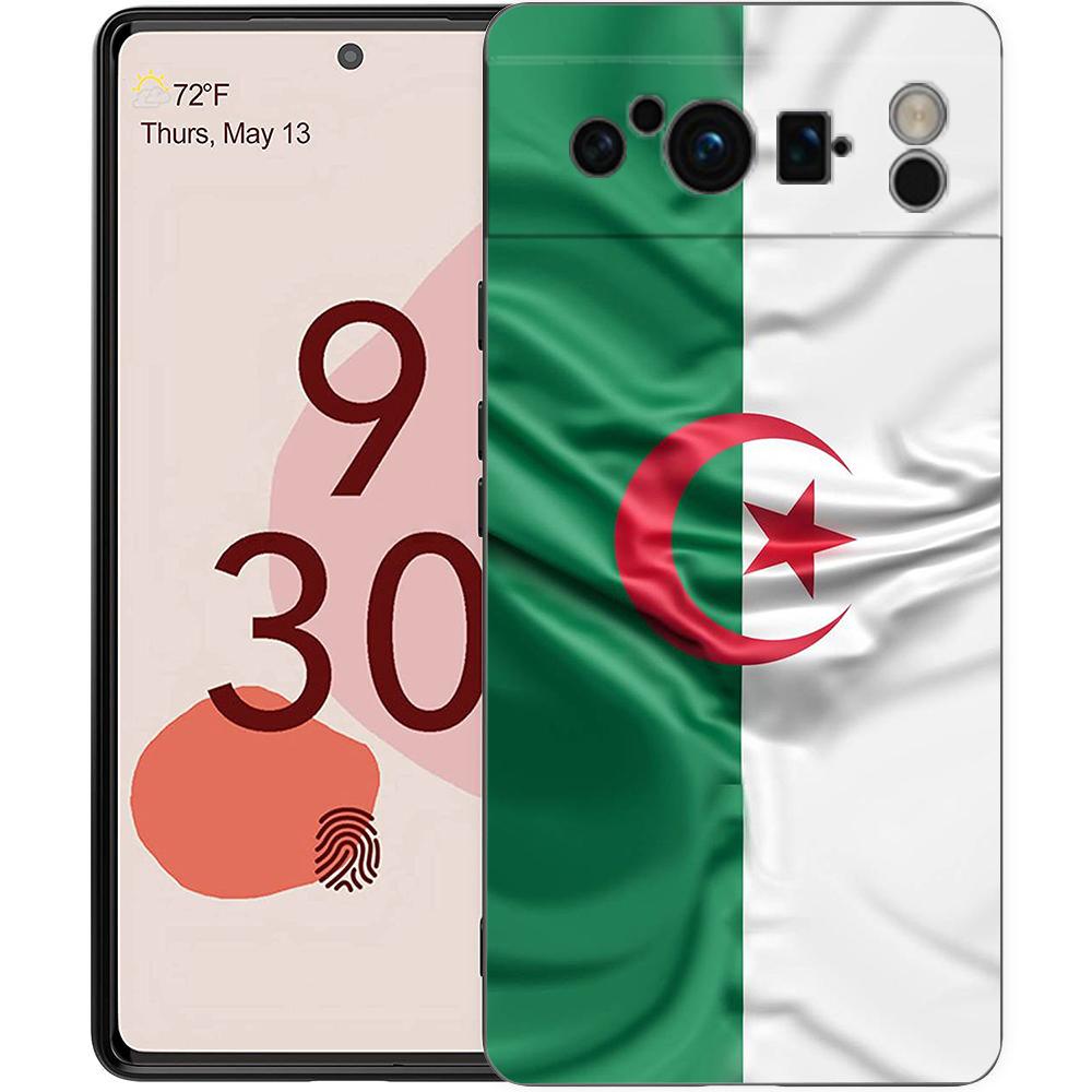 Phone Case For Google Pixel 8 A 7 6 Pro 6A 5G Black Soft Shockproof Back Cover Silicone TPU Shell Coque Algeria Flag